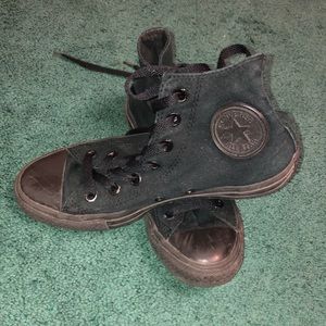 All black high top converse